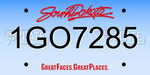 1GO7285 South Dakota License Plate