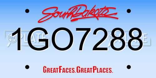 1GO7288 South Dakota License Plate