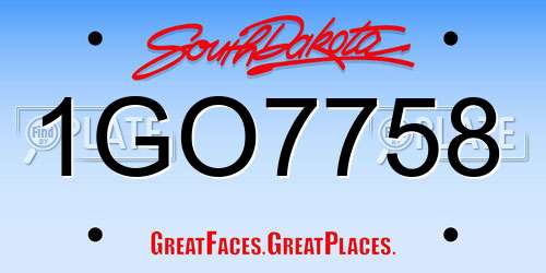 1GO7758 South Dakota License Plate