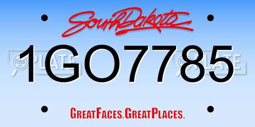 1GO7785 South Dakota License Plate