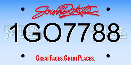 1GO7788 South Dakota License Plate