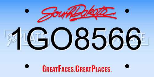 1GO8566 South Dakota License Plate