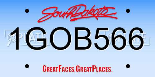 1GOB566 South Dakota License Plate