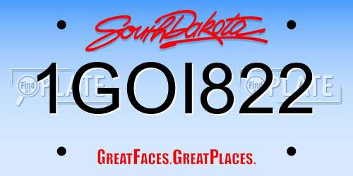 1GOI822 South Dakota License Plate