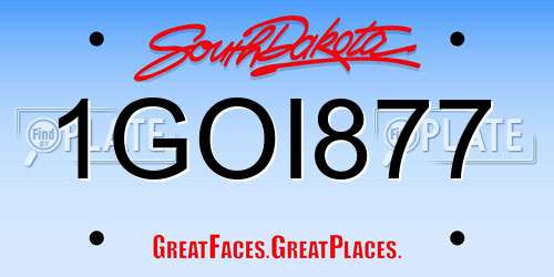 1GOI877 South Dakota License Plate