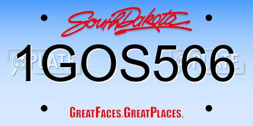 1GOS566 South Dakota License Plate