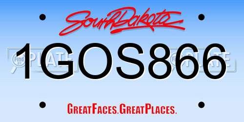 1GOS866 South Dakota License Plate