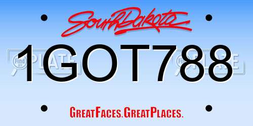 1GOT788 South Dakota License Plate