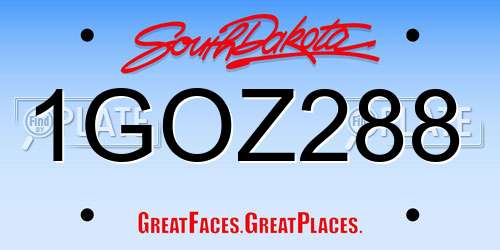 1GOZ288 South Dakota License Plate