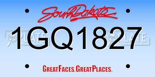 1GQ1827 South Dakota License Plate