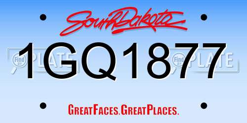 1GQ1877 South Dakota License Plate
