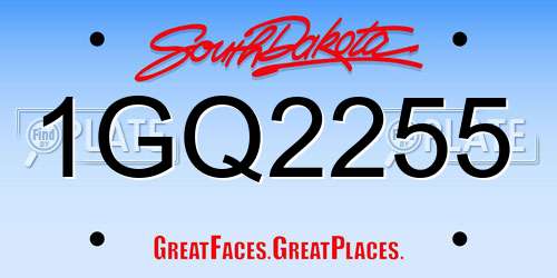 1GQ2255 South Dakota License Plate