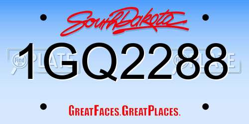 1GQ2288 South Dakota License Plate