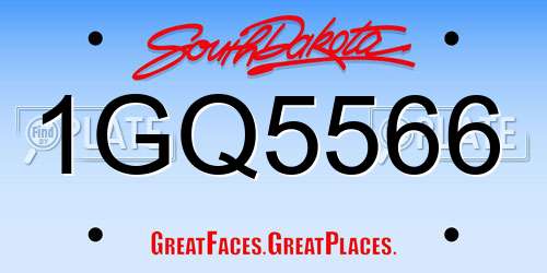 1GQ5566 South Dakota License Plate