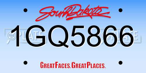 1GQ5866 South Dakota License Plate