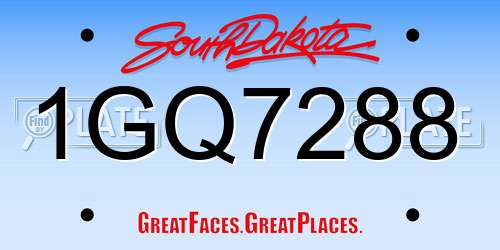 1GQ7288 South Dakota License Plate