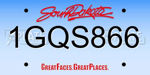 1GQS866 South Dakota License Plate