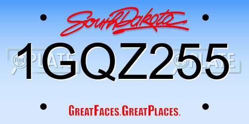 1GQZ255 South Dakota License Plate