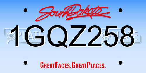 1GQZ258 South Dakota License Plate