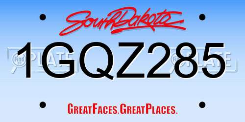 1GQZ285 South Dakota License Plate