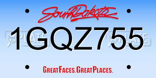 1GQZ755 South Dakota License Plate