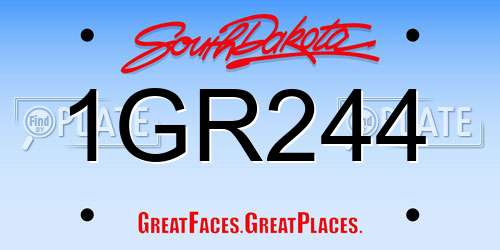 1GR244 South Dakota License Plate