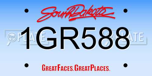 1GR588 South Dakota License Plate
