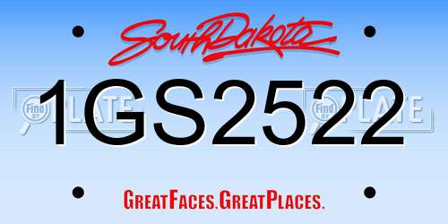 1GS2522 South Dakota License Plate