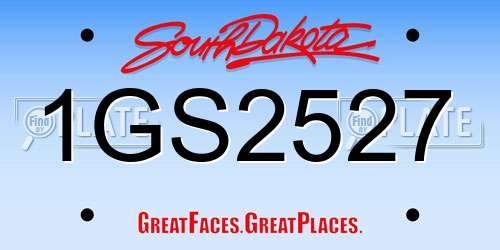 1GS2527 South Dakota License Plate