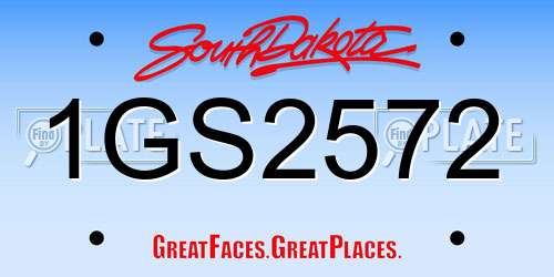 1GS2572 South Dakota License Plate