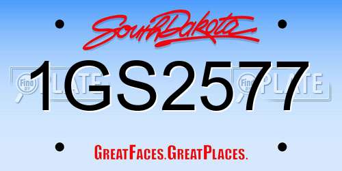 1GS2577 South Dakota License Plate