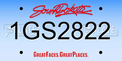 1GS2822 South Dakota License Plate