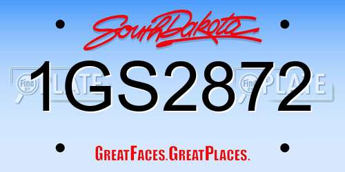 1GS2872 South Dakota License Plate