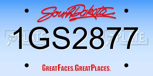 1GS2877 South Dakota License Plate