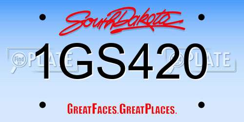 1GS420 South Dakota License Plate