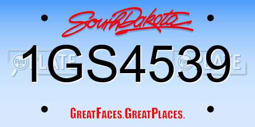 1GS4539 South Dakota License Plate