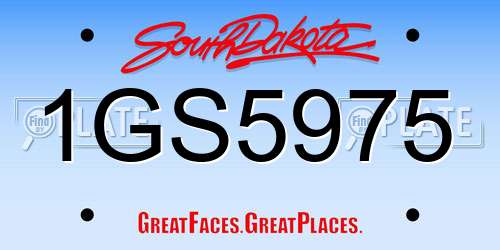 1GS5975 South Dakota License Plate
