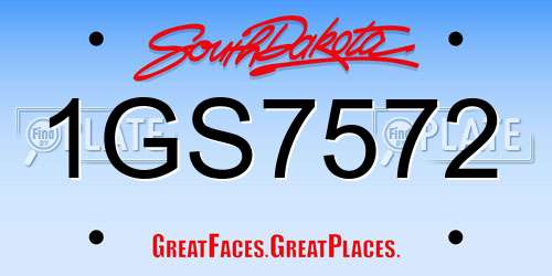 1GS7572 South Dakota License Plate