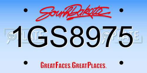 1GS8975 South Dakota License Plate