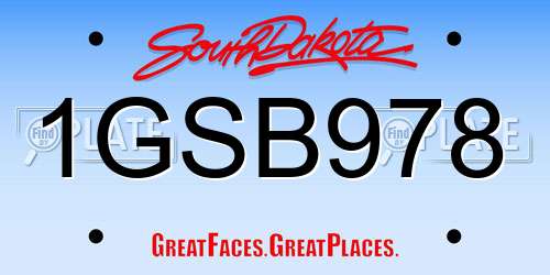 1GSB978 South Dakota License Plate