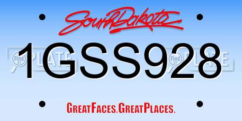 1GSS928 South Dakota License Plate