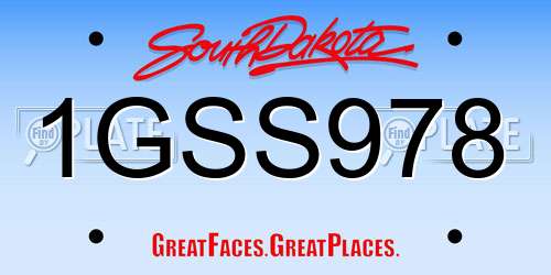 1GSS978 South Dakota License Plate