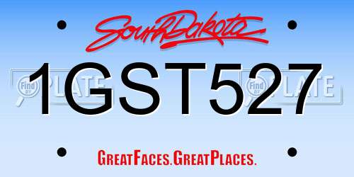 1GST527 South Dakota License Plate
