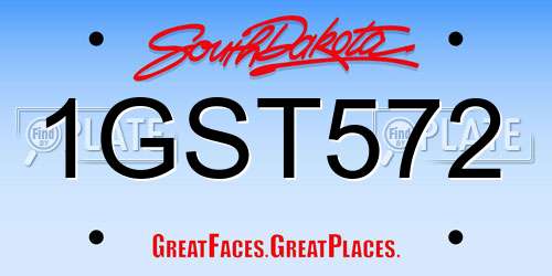 1GST572 South Dakota License Plate