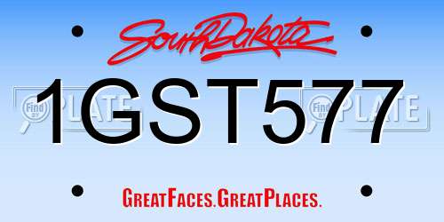 1GST577 South Dakota License Plate
