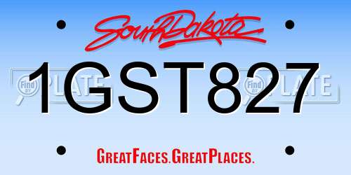 1GST827 South Dakota License Plate