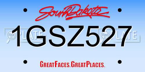 1GSZ527 South Dakota License Plate
