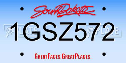 1GSZ572 South Dakota License Plate