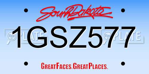 1GSZ577 South Dakota License Plate