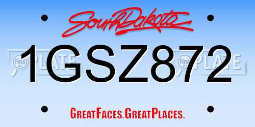 1GSZ872 South Dakota License Plate